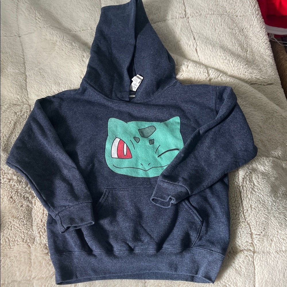 Kids Pokémon Navy Blue Hoodie with Bulbasaur